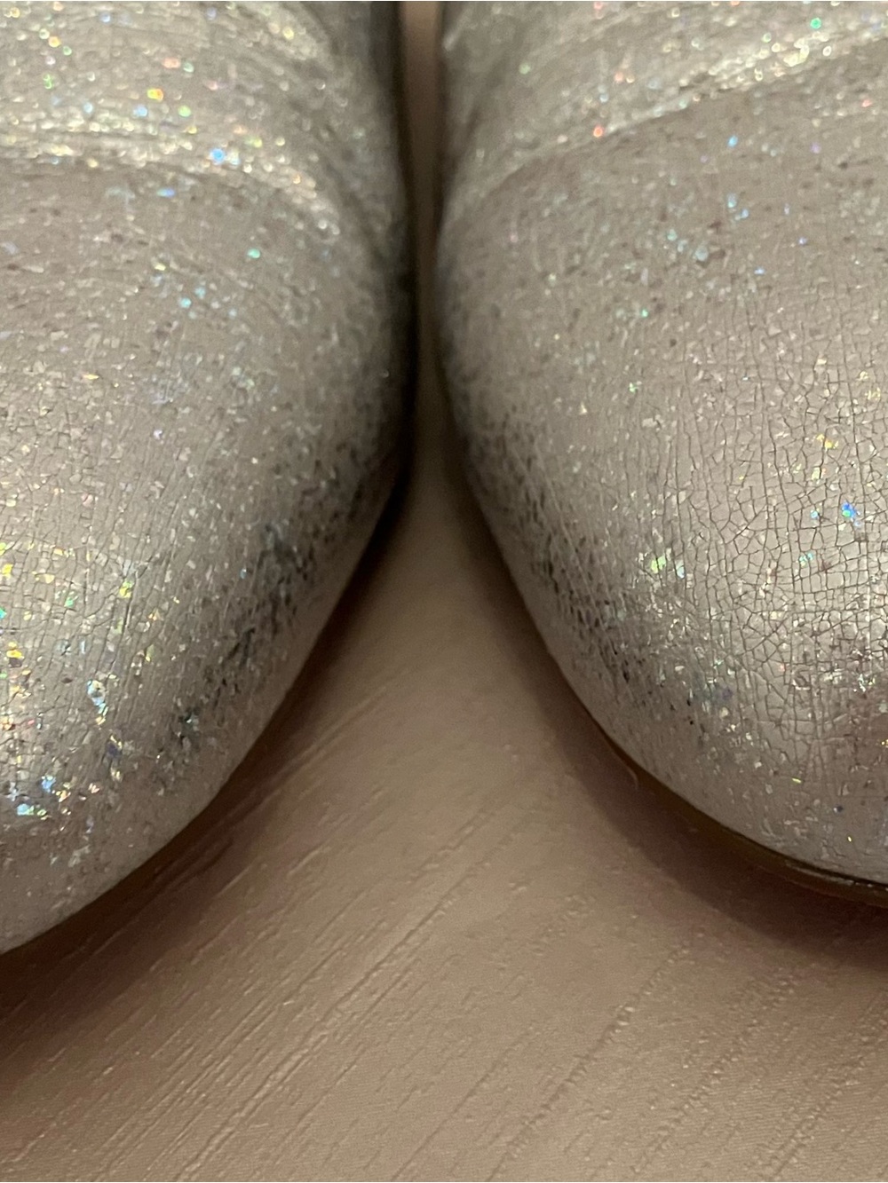 36 1/2 Christian Louboutin Silver Glitter Slip-On Mules with Red Sole - Picture 12 of 13